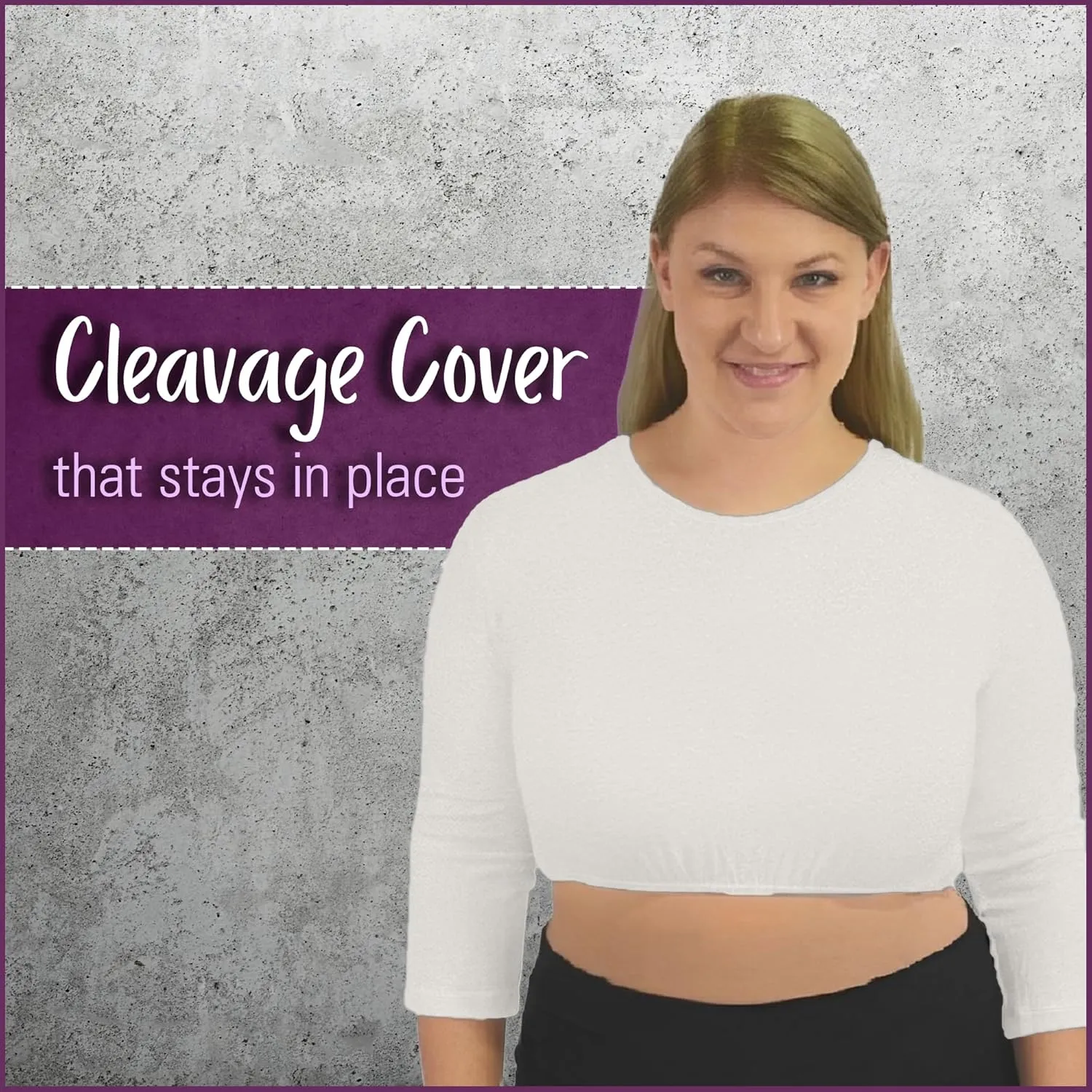 Kosher Casual Women's Modest High Neck Cropped Layering Shell - Viscose Spandex 3-4 Sleeve Base Pullover Top