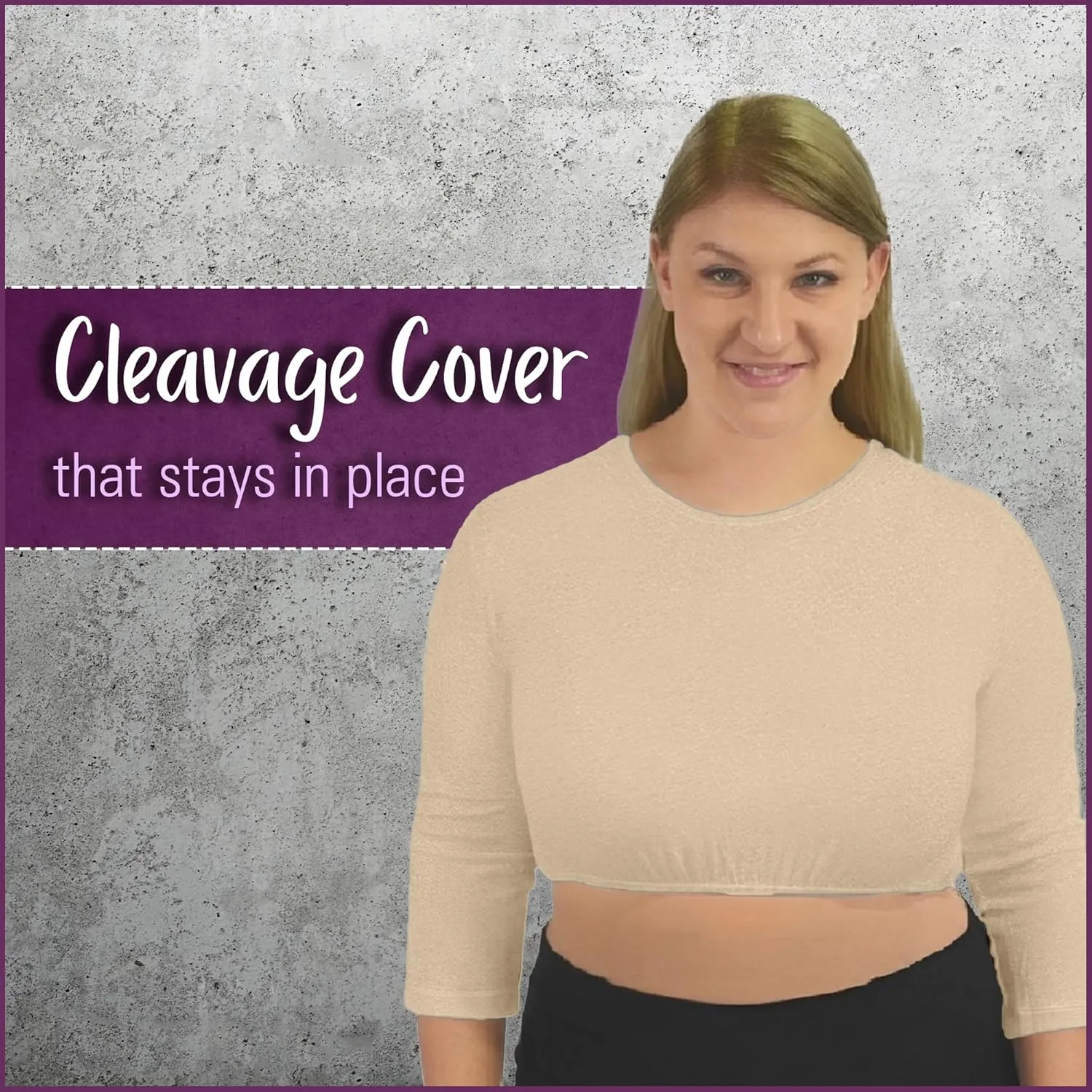 Kosher Casual Women's Modest High Neck Cropped Layering Shell - Viscose Spandex 3-4 Sleeve Base Pullover Top