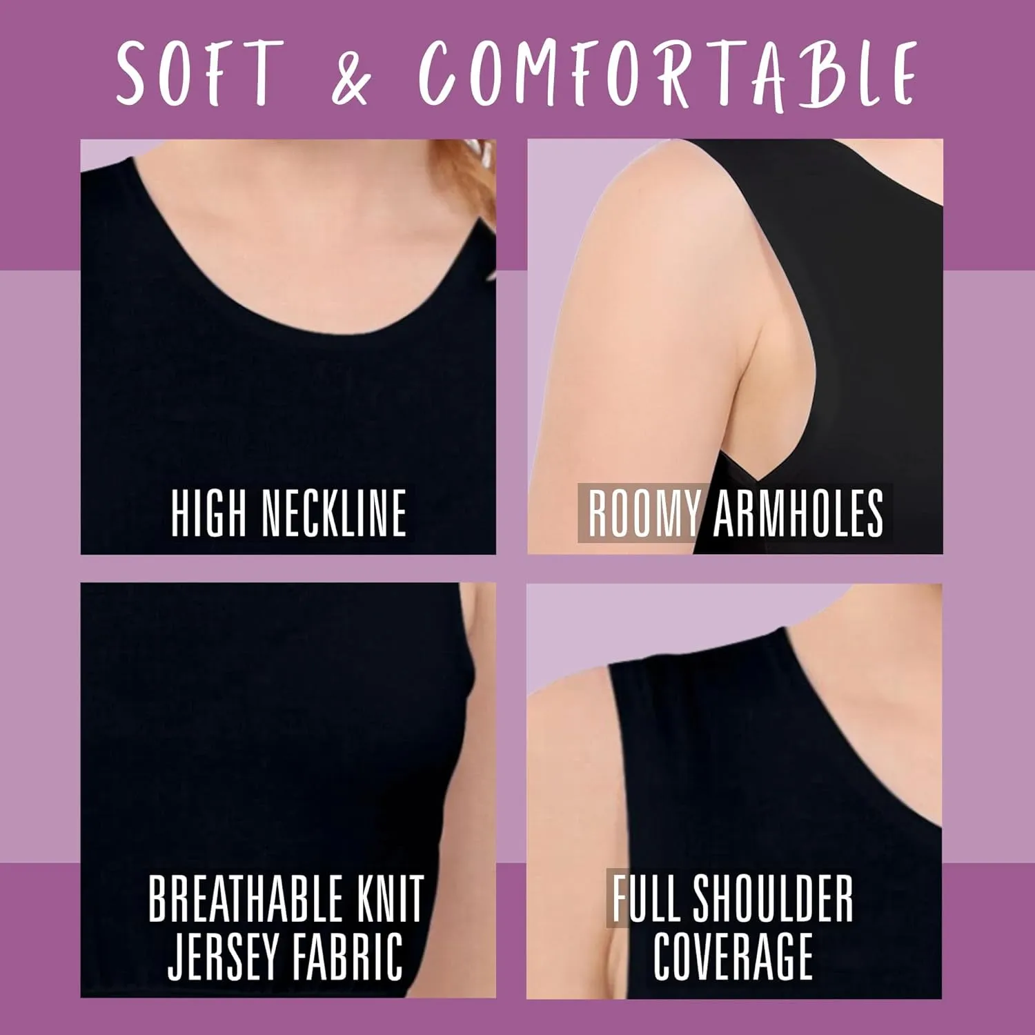 Kosher Casual Women's Modest High Neck Cropped Layering Shell - Viscose Spandex 3-4 Sleeve Base Pullover Top