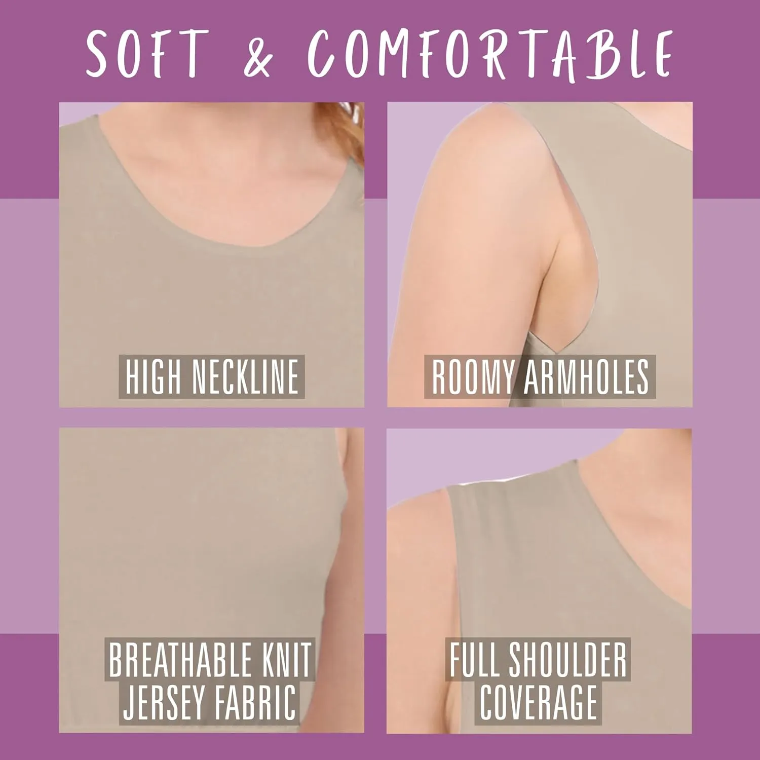 Kosher Casual Women's Modest High Neck Cropped Layering Shell - Viscose Spandex 3-4 Sleeve Base Pullover Top