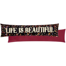 La Vida Life Is Beautiful Velvet Draught Excluder Multicolour