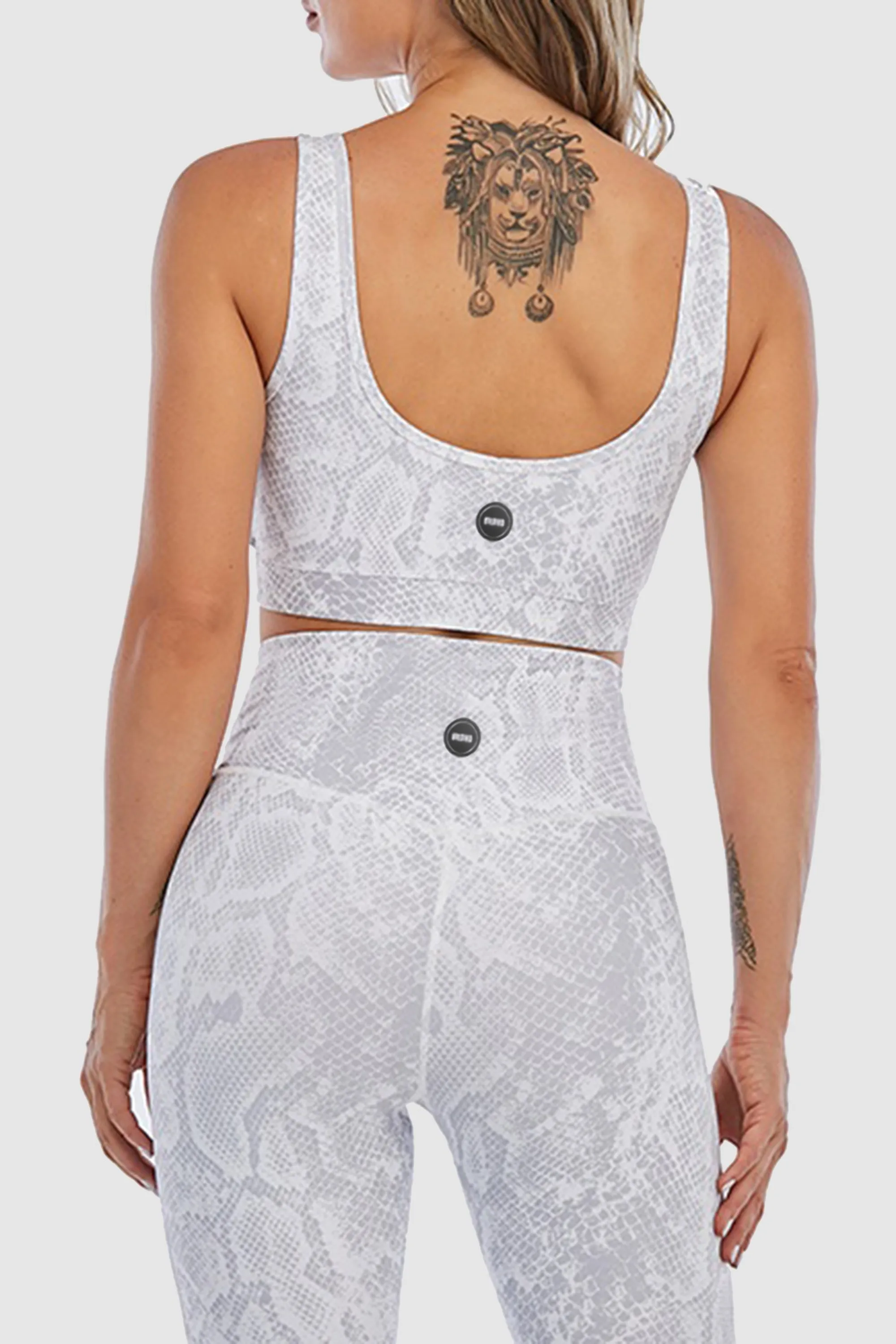Light Gray Snake Printed Sport Bra