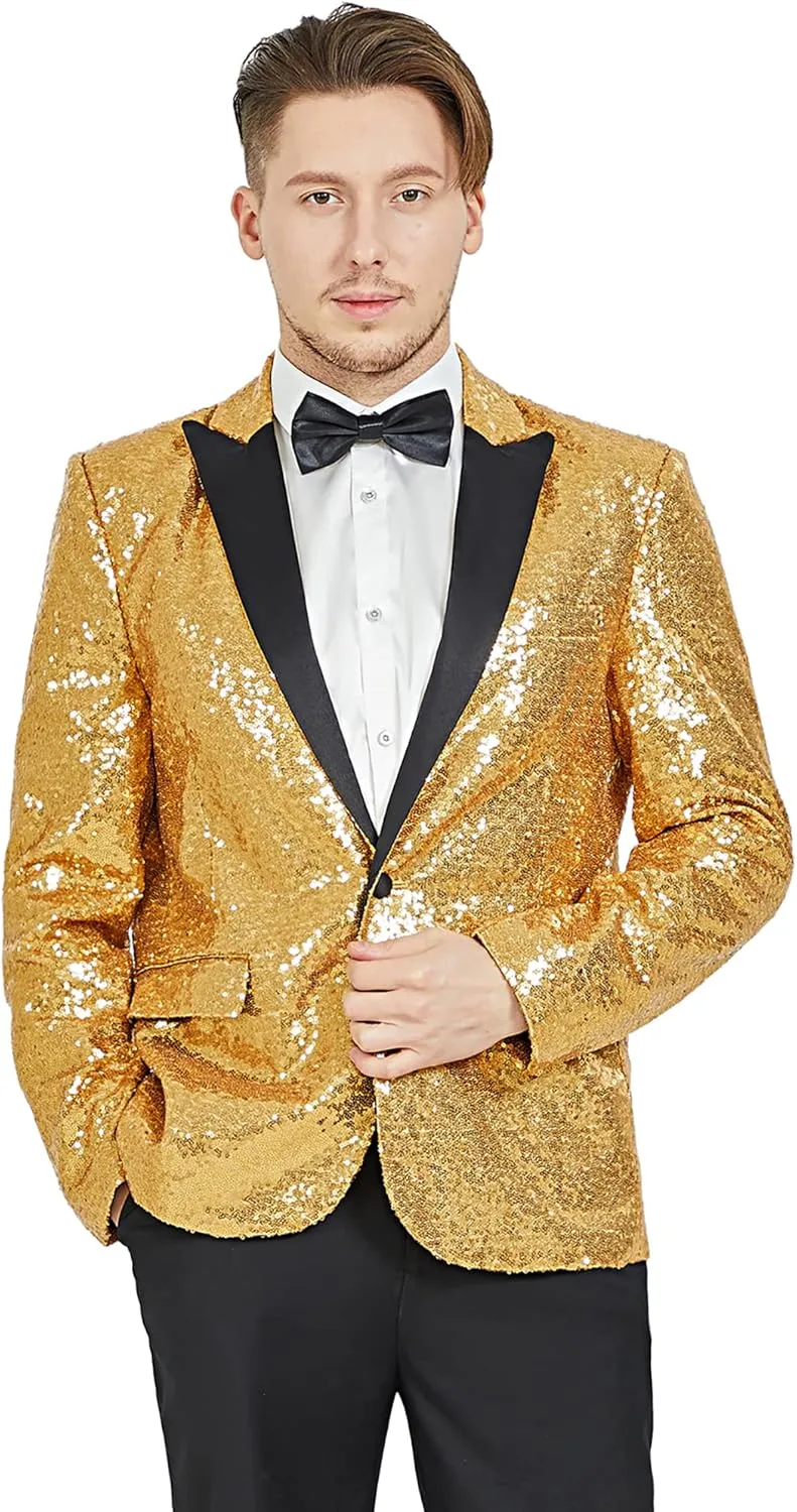 MAGE MALE Mens Tails Slim Fit Tailcoat Sequin Dress Coat Swallowtail Dinner Party Wedding Blazer Suit Jacket