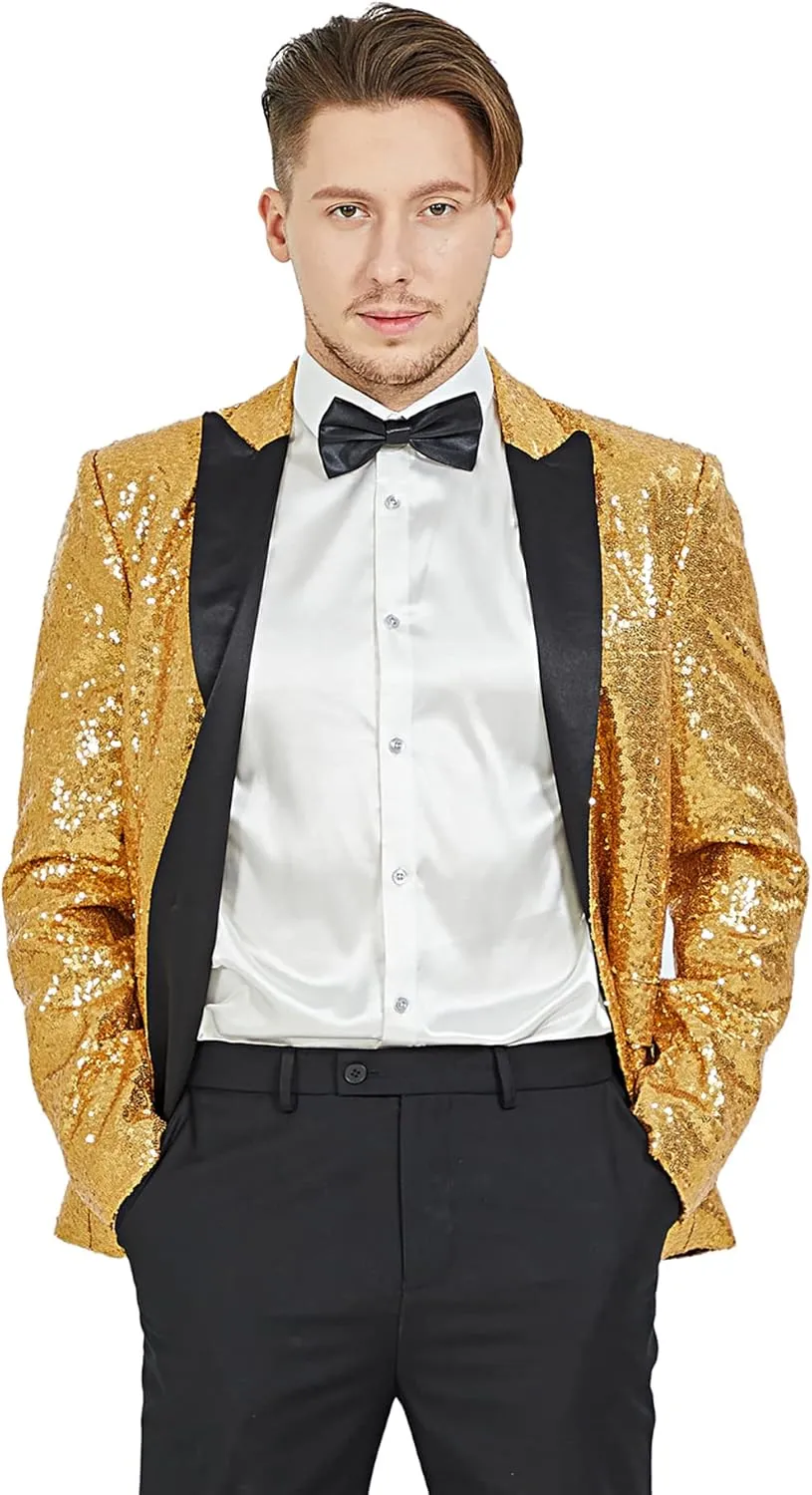 MAGE MALE Mens Tails Slim Fit Tailcoat Sequin Dress Coat Swallowtail Dinner Party Wedding Blazer Suit Jacket