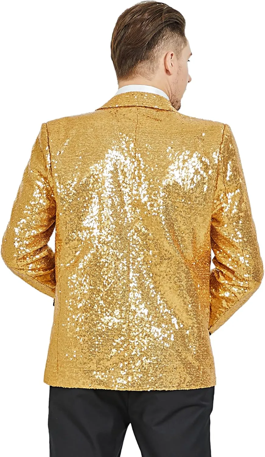 MAGE MALE Mens Tails Slim Fit Tailcoat Sequin Dress Coat Swallowtail Dinner Party Wedding Blazer Suit Jacket