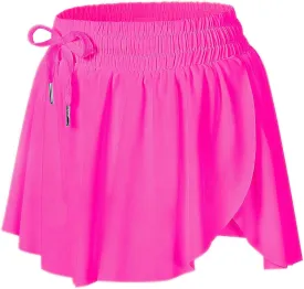 Memorose Flowy Running Shorts for Women Summer Causal Spandex Athletic Workout Shorts with Pockets