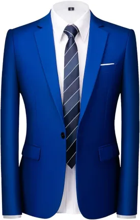 Mens Blazer Suit Jacket Slim Fit Sports Coat Casual One Button Single Breasted Business Wedding Blazer Sports Coat Men