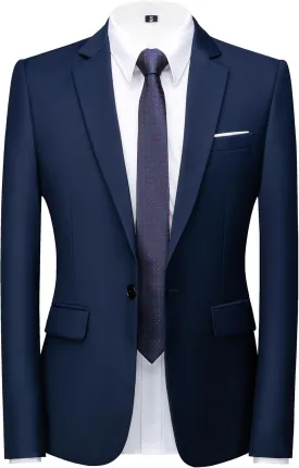 Mens Blazer Suit Jacket Slim Fit Sports Coat Casual One Button Single Breasted Business Wedding Blazer Sports Coat Men