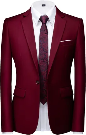 Mens Blazer Suit Jacket Slim Fit Sports Coat Casual One Button Single Breasted Business Wedding Blazer Sports Coat Men
