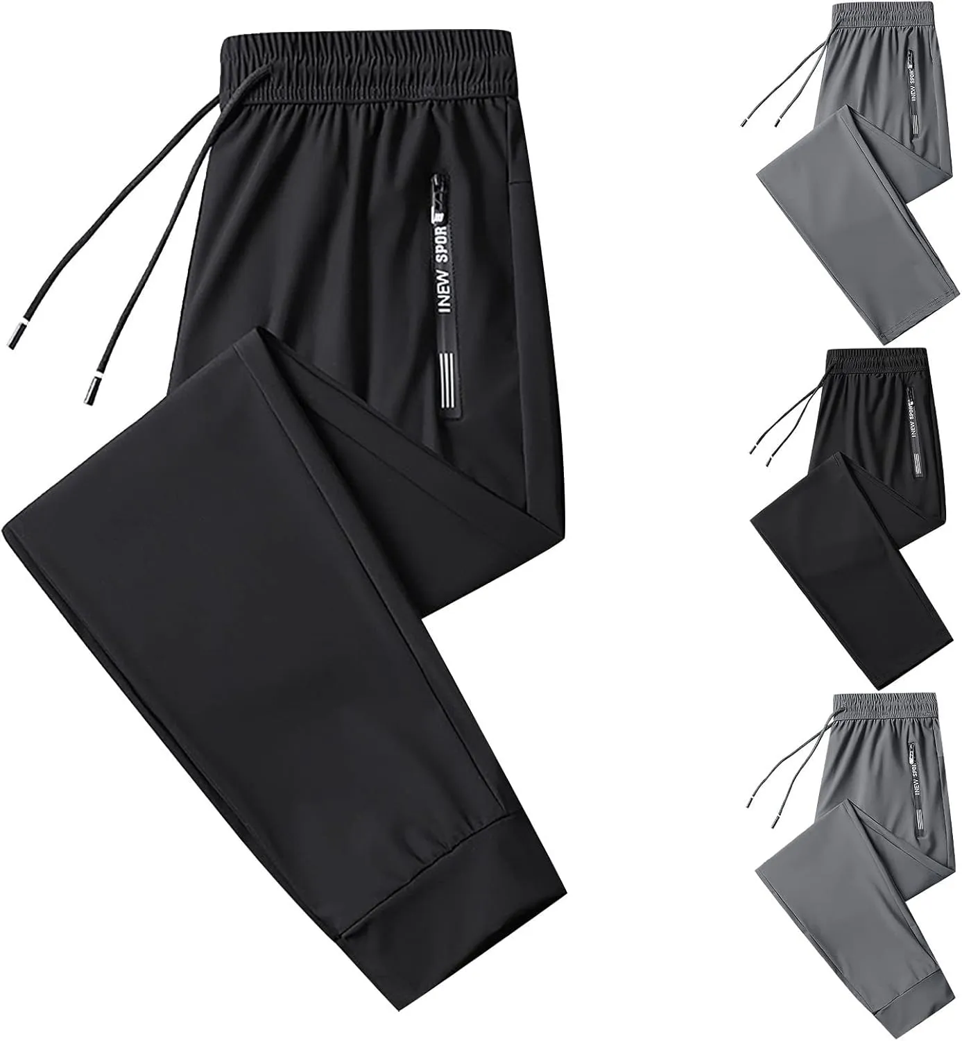 Mens Joggers with Zipper Pockets Athletic Pants Workout Trousers Outdoor Sports Running Sweatpants Gym Fall Pants