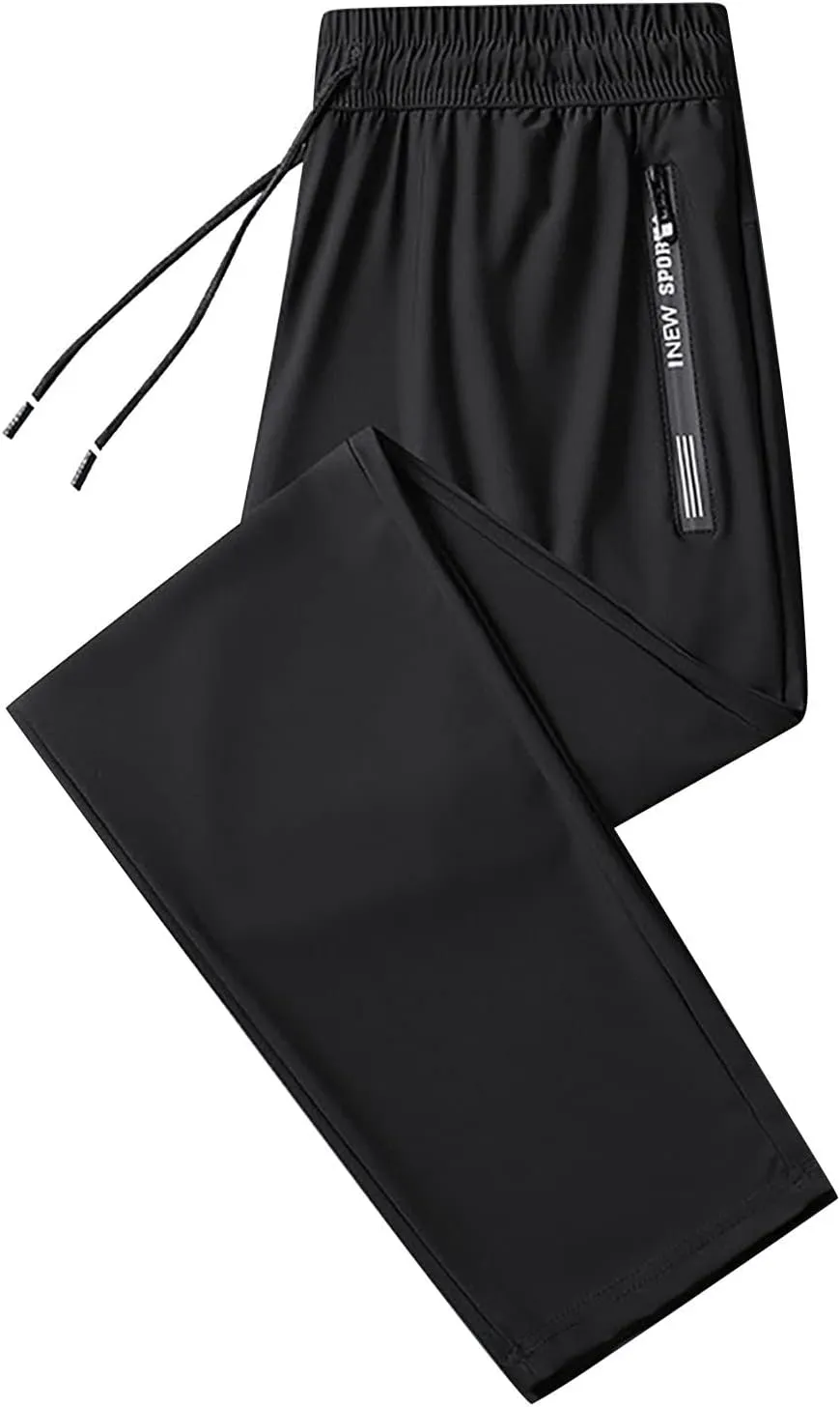Mens Joggers with Zipper Pockets Athletic Pants Workout Trousers Outdoor Sports Running Sweatpants Gym Fall Pants