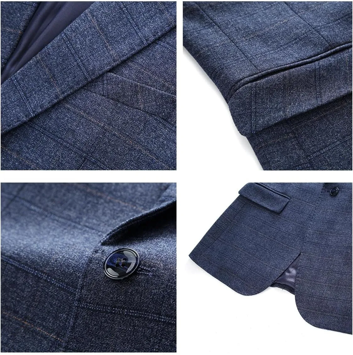 Mens Plaid Blazer Sports Coat Casual Slim Fit Checkered Blazer for Men Wedding