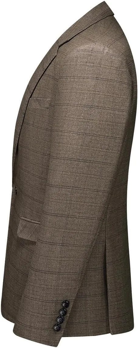 Mens Plaid Blazer Sports Coat Casual Slim Fit Checkered Blazer for Men Wedding