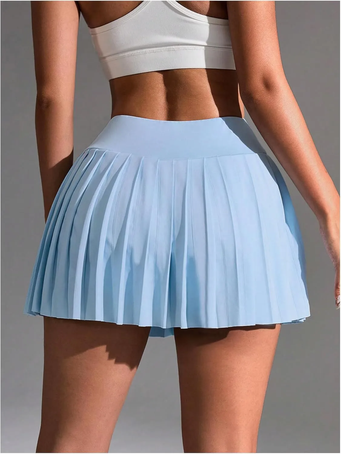Milumia Women's Pleated Tennis Skirt High Waisted Wrapped Flowy Athletic Skirts
