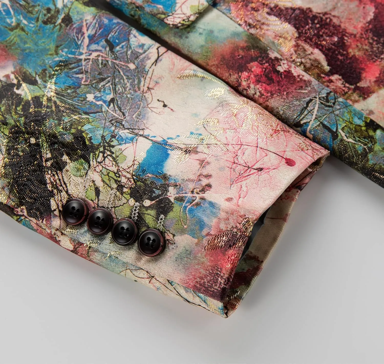 MOGU Mens Blazer Fashion Floral Casual Sports Coat Slim Fit Suit Jacket