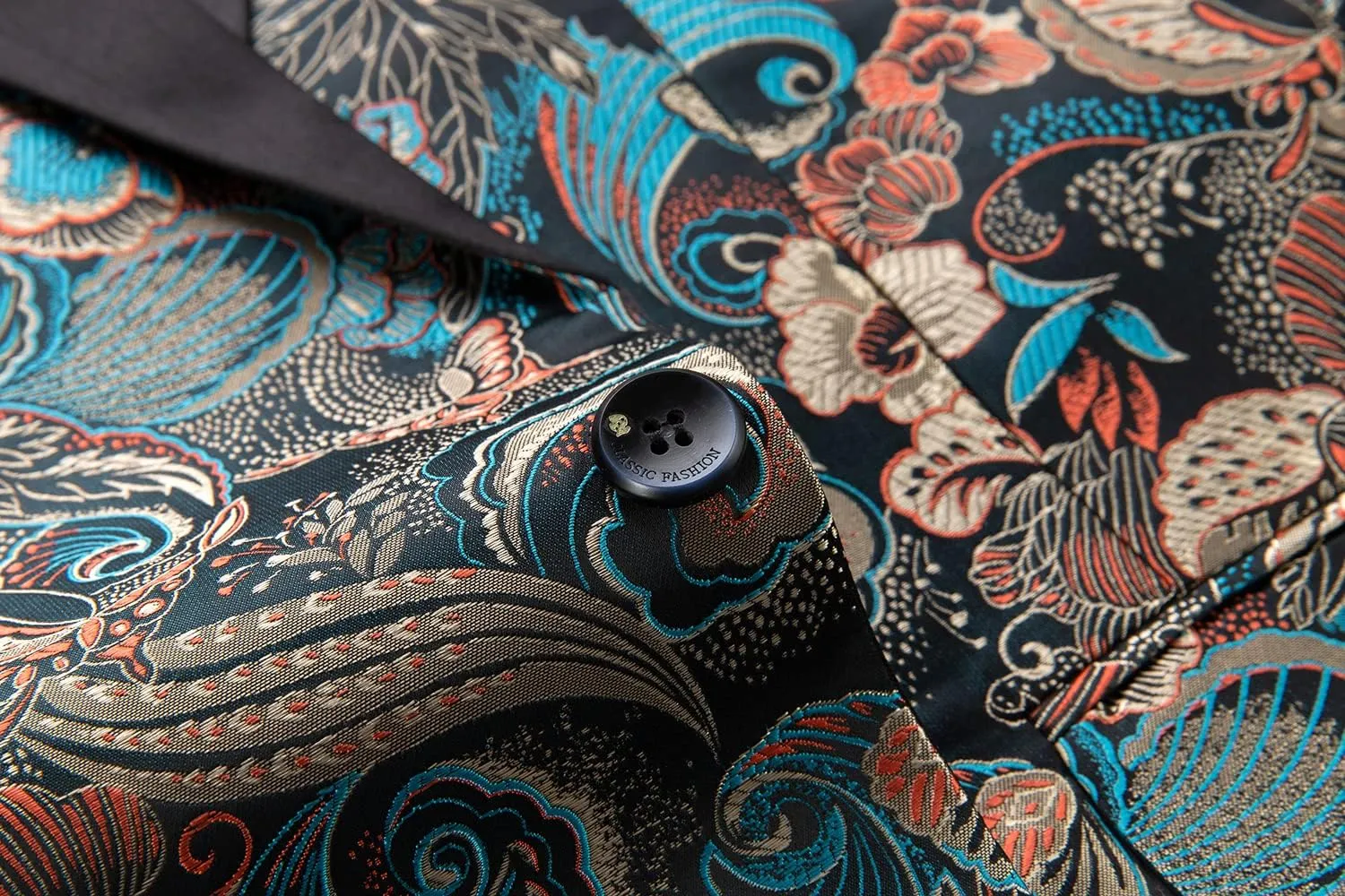 MOGU Mens Blazer Fashion Floral Casual Sports Coat Slim Fit Suit Jacket