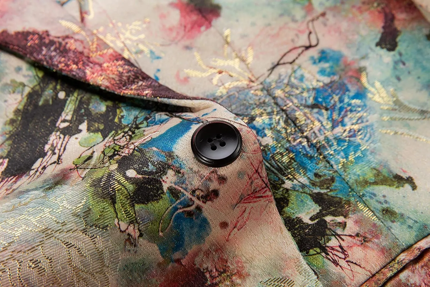 MOGU Mens Blazer Fashion Floral Casual Sports Coat Slim Fit Suit Jacket