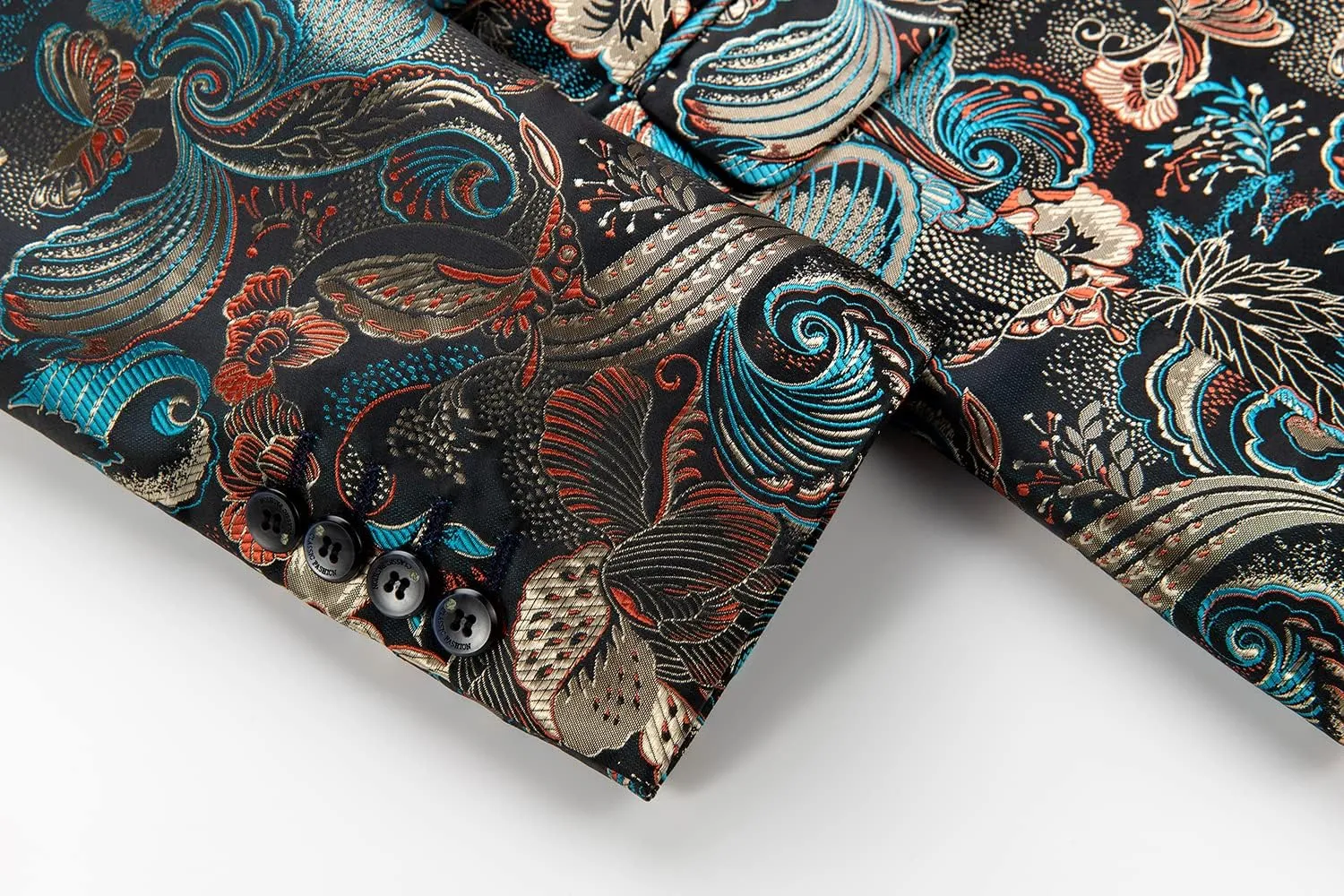 MOGU Mens Blazer Fashion Floral Casual Sports Coat Slim Fit Suit Jacket