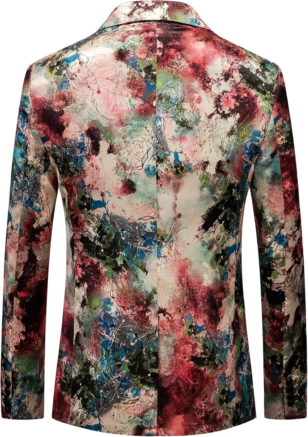 MOGU Mens Blazer Fashion Floral Casual Sports Coat Slim Fit Suit Jacket