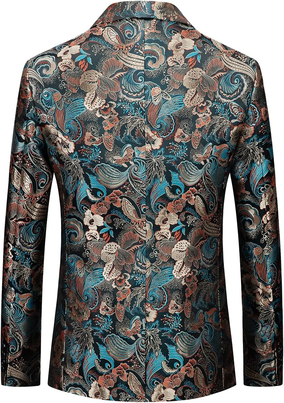 MOGU Mens Blazer Fashion Floral Casual Sports Coat Slim Fit Suit Jacket