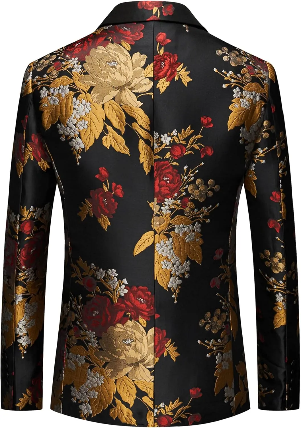 MOGU Mens Blazer Fashion Floral Casual Sports Coat Slim Fit Suit Jacket