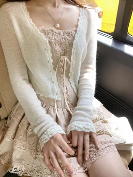 [Mummy Cat] Boîte à musique de ballet lace mini dress and cardigan set