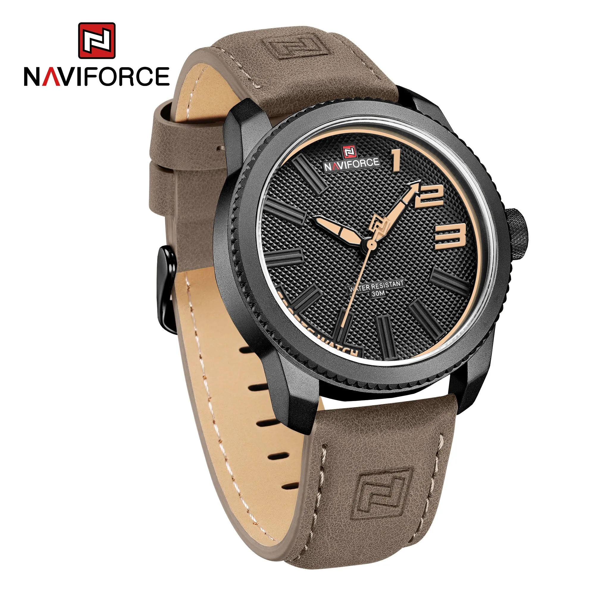 NAVIFORCE Men's New Watch Men's Wrist Luxury Quartz Sports PU Leather Strap 30m Waterproof Watch NF9202L 2022 relojs