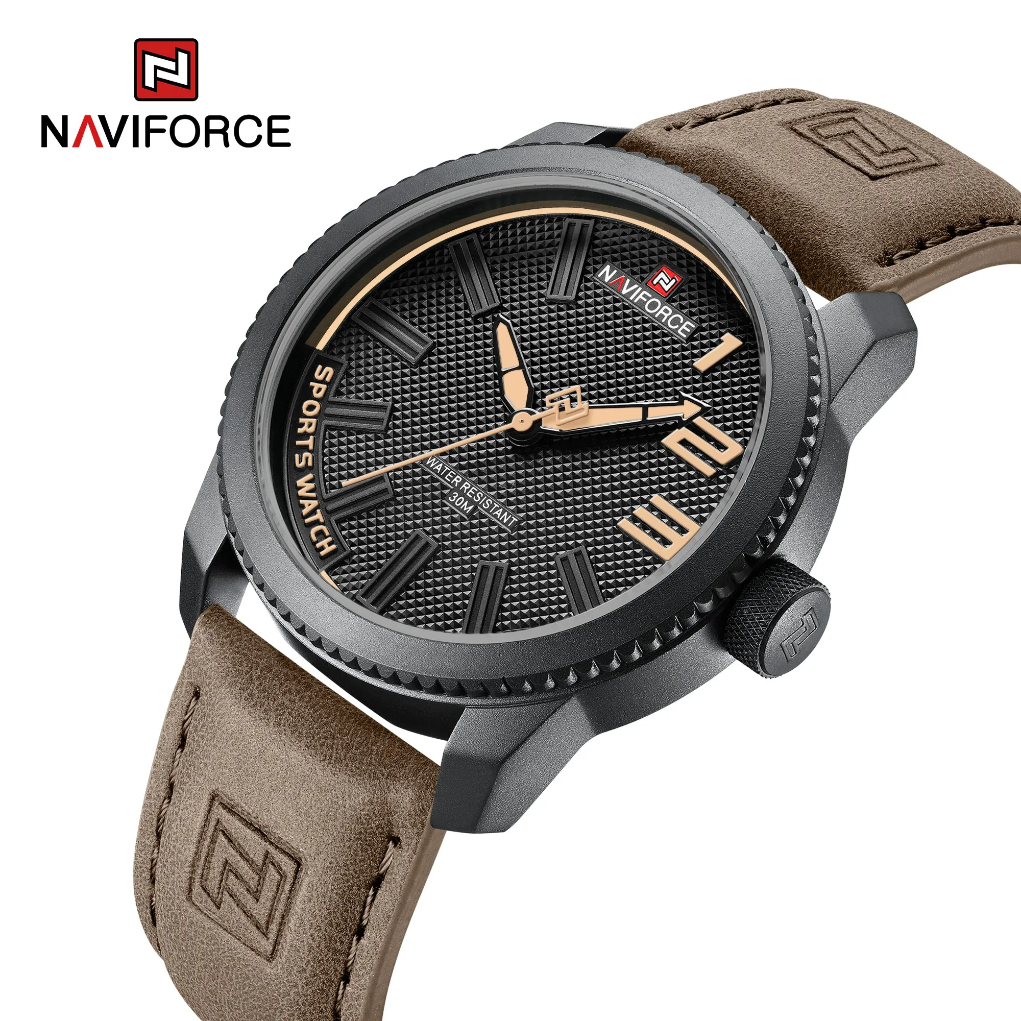 NAVIFORCE Men's New Watch Men's Wrist Luxury Quartz Sports PU Leather Strap 30m Waterproof Watch NF9202L 2022 relojs