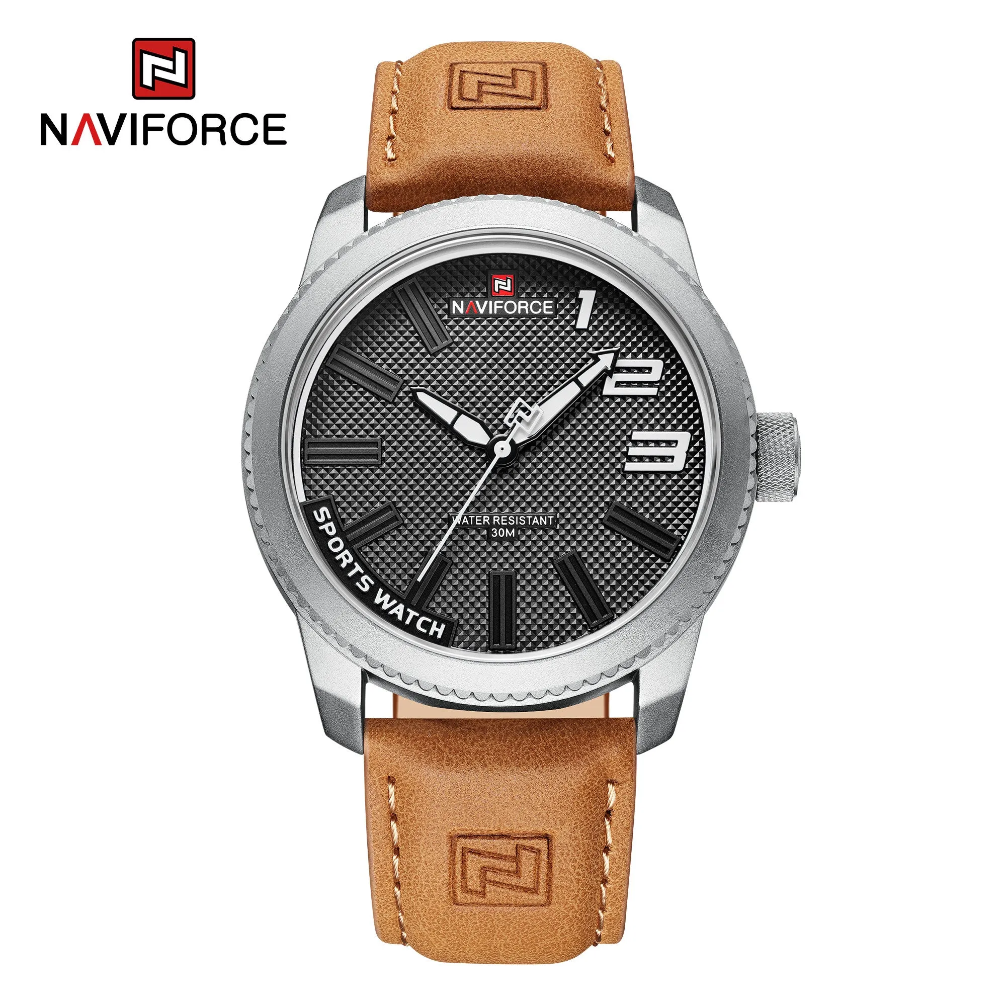 NAVIFORCE Men's New Watch Men's Wrist Luxury Quartz Sports PU Leather Strap 30m Waterproof Watch NF9202L 2022 relojs