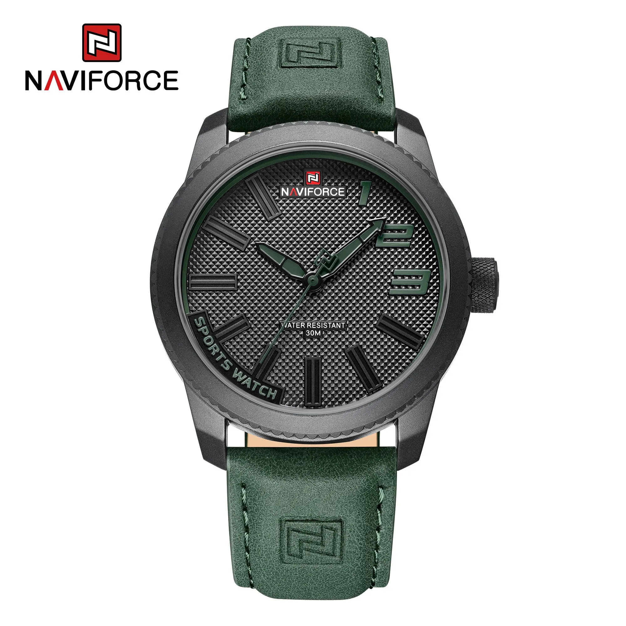 NAVIFORCE Men's New Watch Men's Wrist Luxury Quartz Sports PU Leather Strap 30m Waterproof Watch NF9202L 2022 relojs