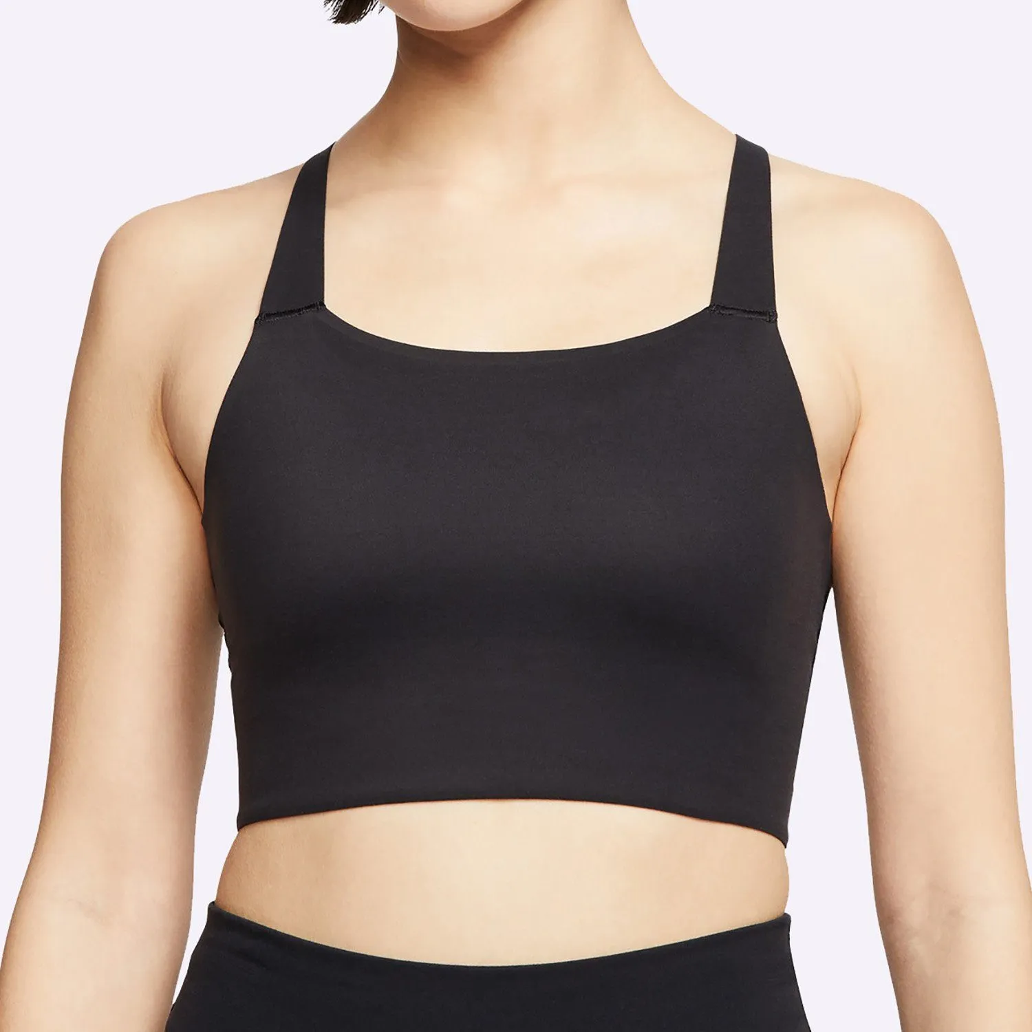 Nike - Swoosh Luxe Women's Medium-Support Sports Bra - BLACK/DARK SMOKE GREY