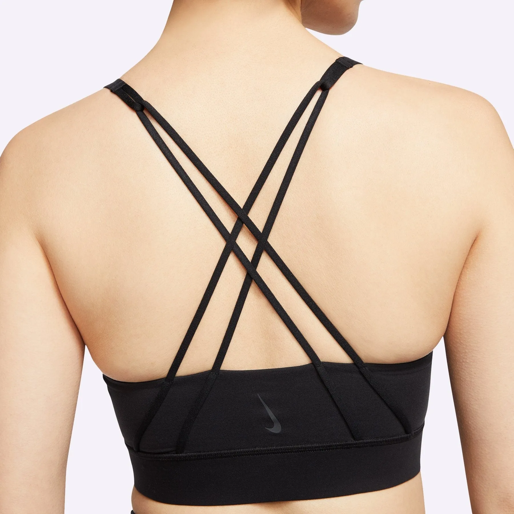 Nike - Swoosh Luxe Women's Medium-Support Sports Bra - BLACK/DARK SMOKE GREY