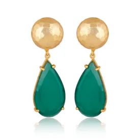 Ocean Tide Drop Earrings - Green Onyx
