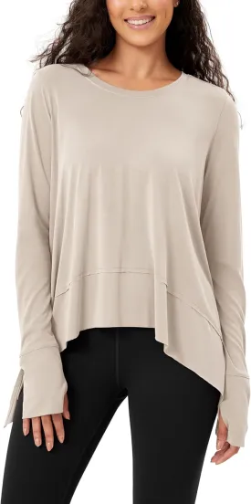 ODODOS Women's Modal Soft Long Sleeve Tee with Thumb Hole Athletic Gym Workout Tops Yoga Shirts