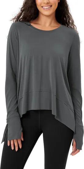 ODODOS Women's Modal Soft Long Sleeve Tee with Thumb Hole Athletic Gym Workout Tops Yoga Shirts