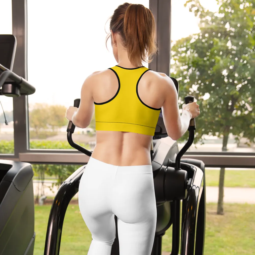 Padded Sports Bra By Bodybuilding Champ Fabiana Souza - Yellow Color