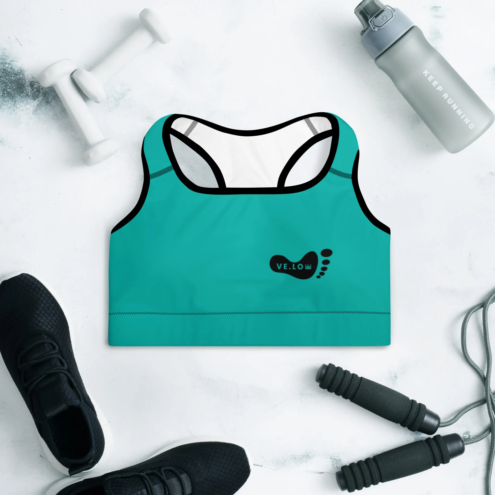 Padded Sports Bra For Veronica Leporanico - Green