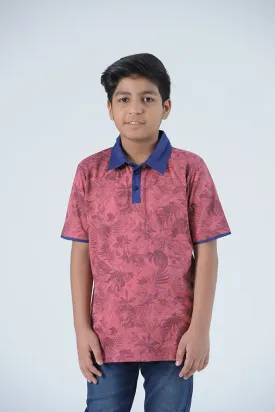 Pink Printed Polo