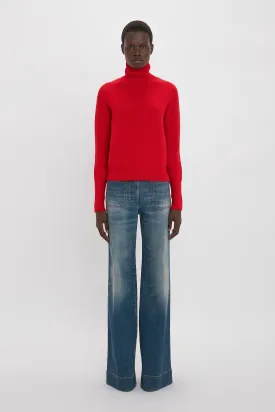 Polo Neck Jumper In Red