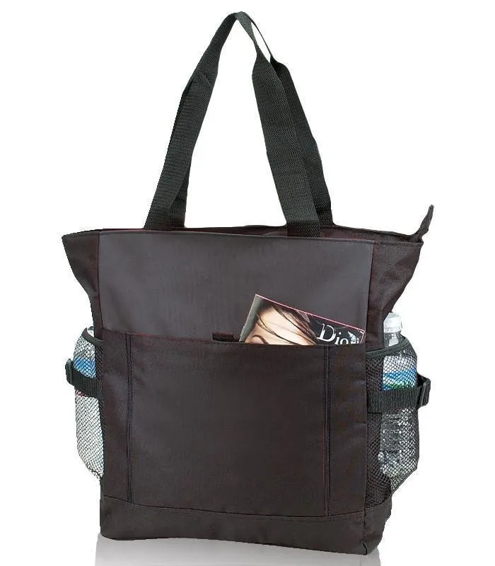 Polyester Daily Zipper Tote Bag