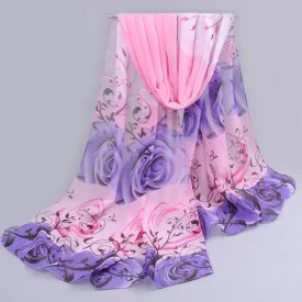 Printed chiffon polyester scarves
