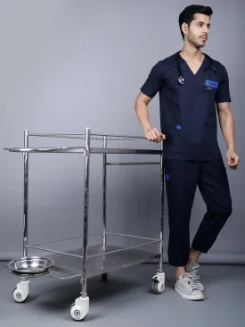 Ramajikk Medical Unisex V- Neck Design With Patch Work Scrub Suit