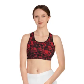 Red Skull Sports Bra (AOP)