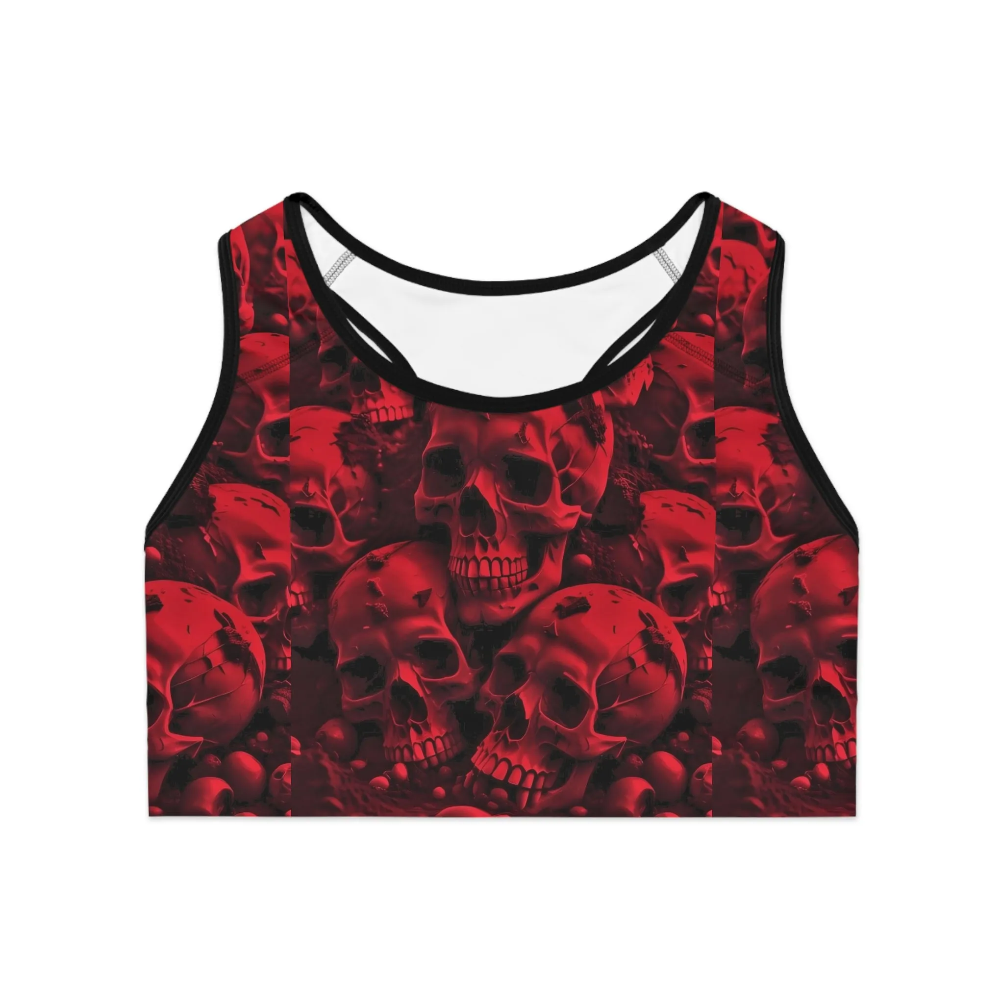 Red Skull Sports Bra (AOP)