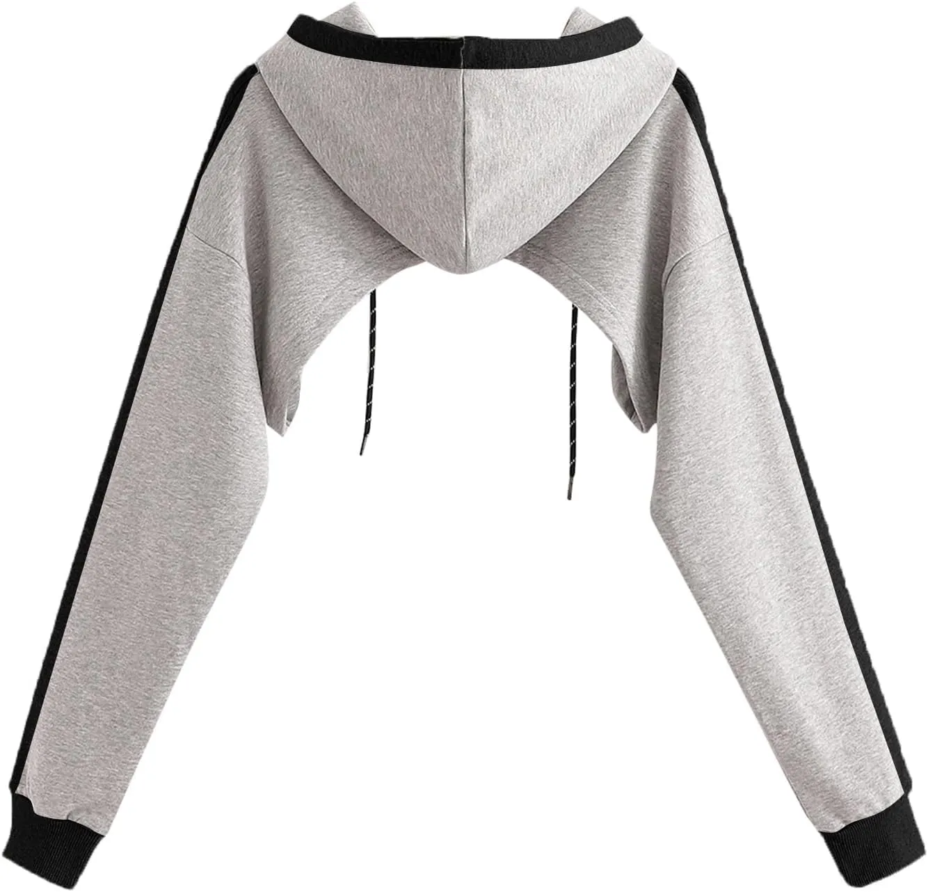 Remidoo Women Super Crop Top Pullover Sweatshirt Long Sleeve Drawstring Hoodie