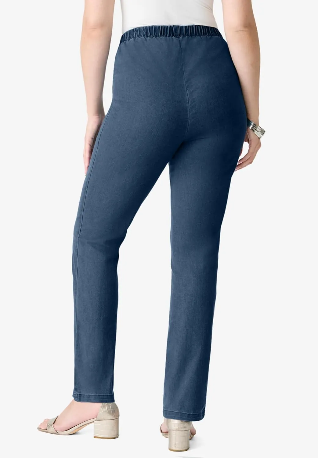 Roaman's Women's Plus Size Straight-Leg Comfort Stretch Jean