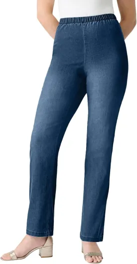 Roaman's Women's Plus Size Straight-Leg Comfort Stretch Jean