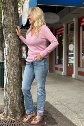 Ruby Mid Rise "Flirty Floral" Straight Jean by Jag