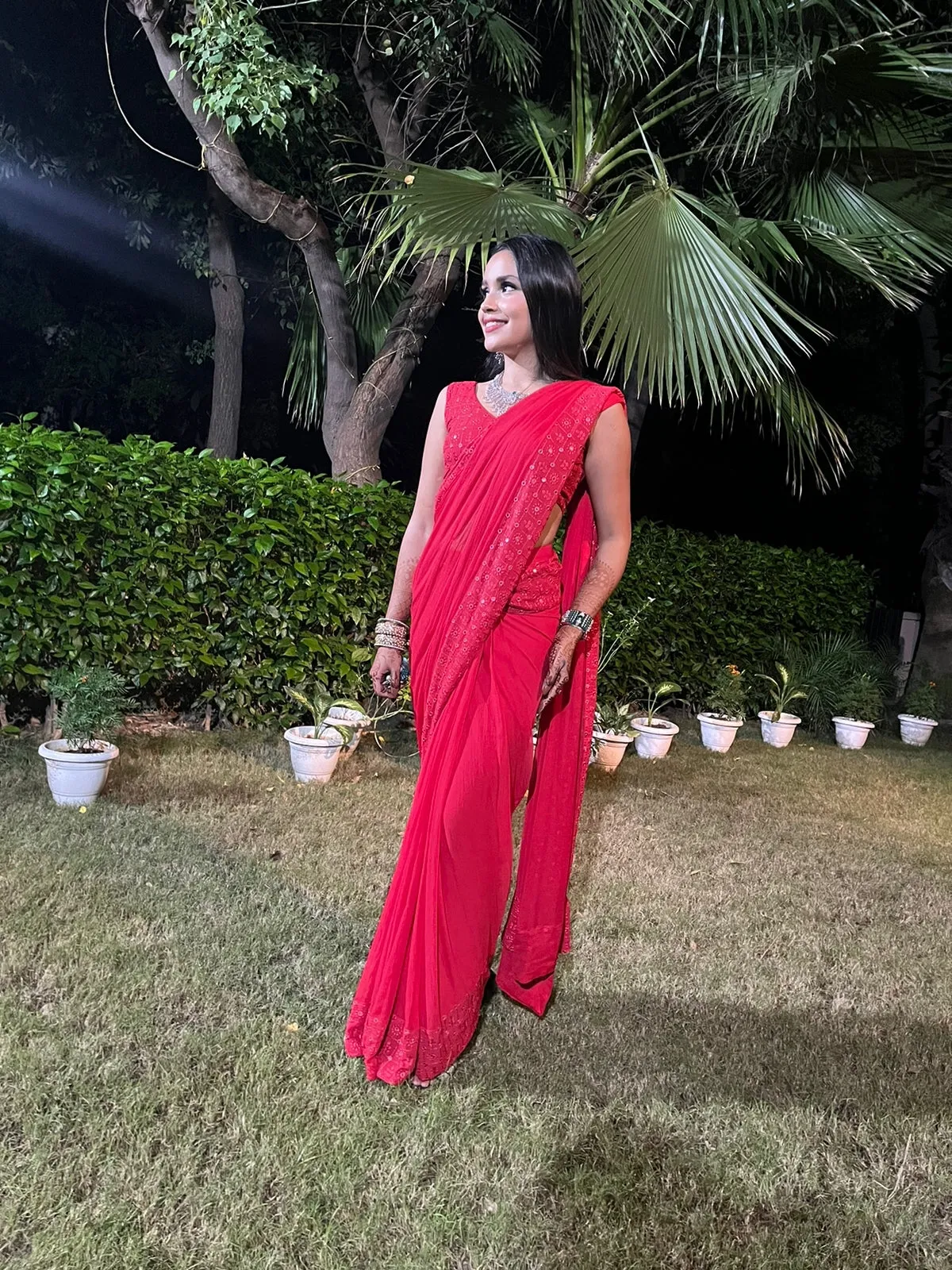 RUFINA RED EMBROIDERED SAREE