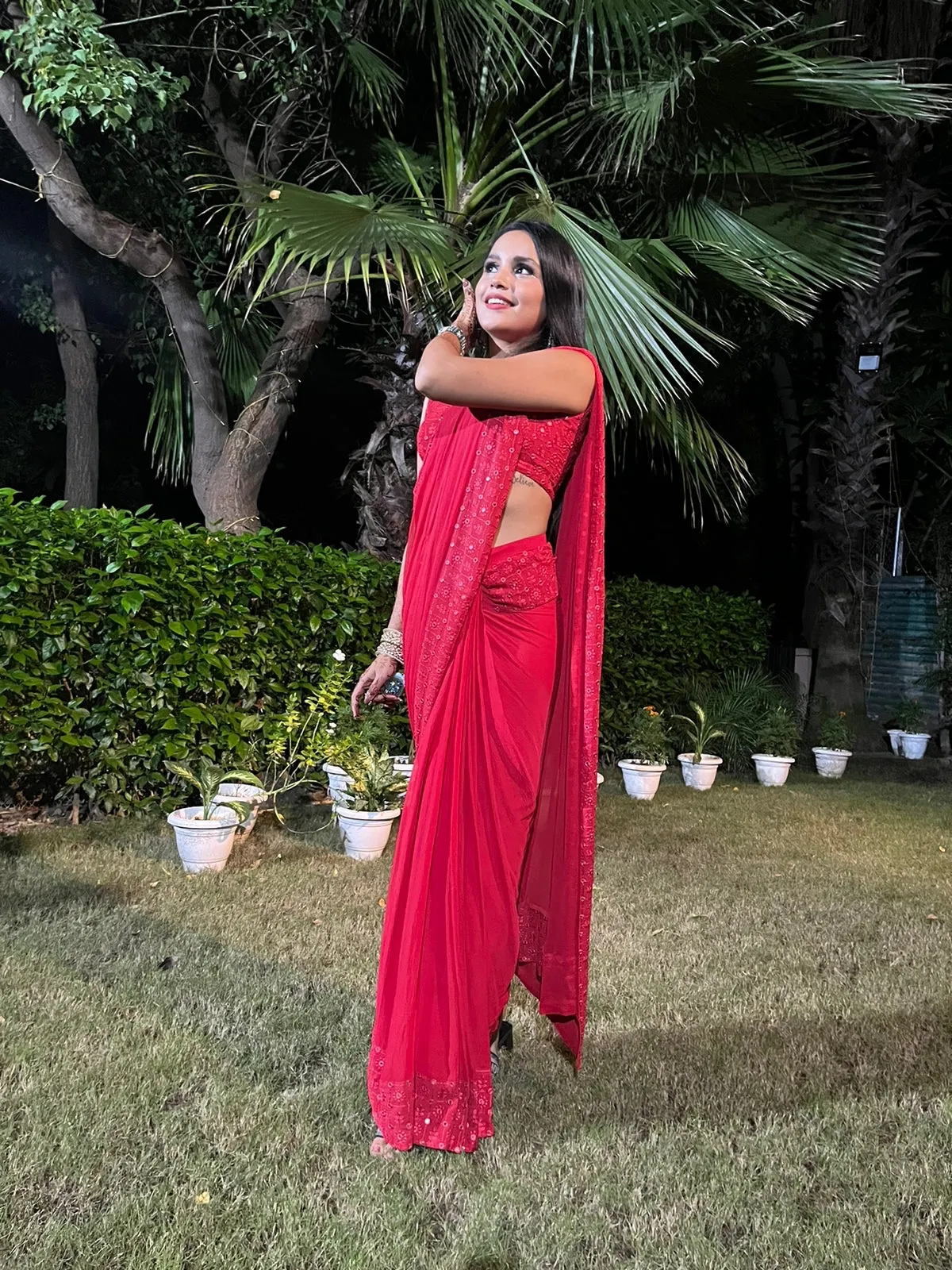 RUFINA RED EMBROIDERED SAREE